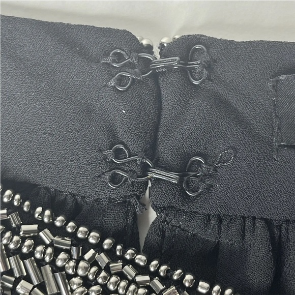 White House Black Market Halter Top Embellished Collar Sleeveless Black S - Picture 6 of 11